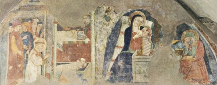 Fresque au fond de la grotte du Greccio
