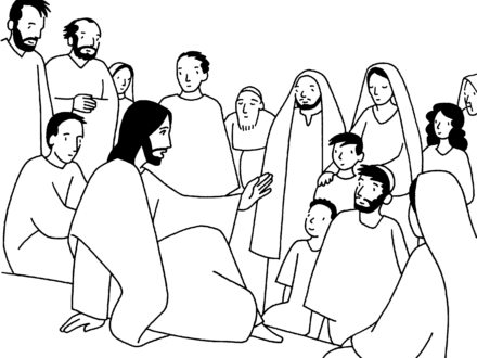 Jésus enseigne à la foule